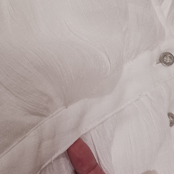 Magnolia Boutique Plunge Neck Button Front Gauze Dress - Picture 7 of 7